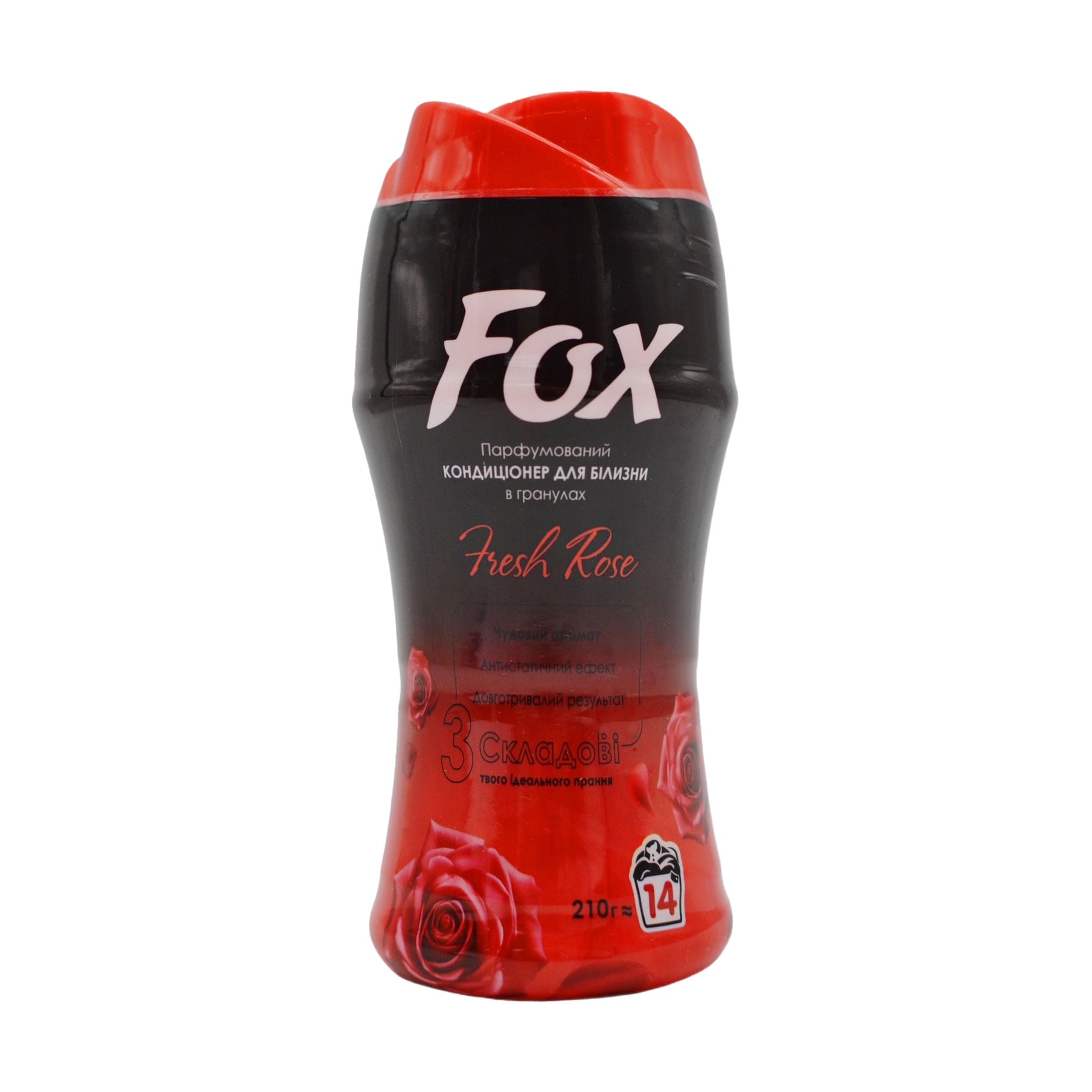 Парфумований кондиціонер для прання Fox Fresh Rose в гранулах, 14 циклів прання, 210 г